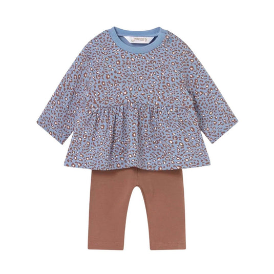 Conjunto de 2pz de sudadera y leggins para bebé, manga larga con cuello redondo, cierre con botones a presión en la parte posterior, pantalón tipo legging con cinturilla elástica - Mayoral