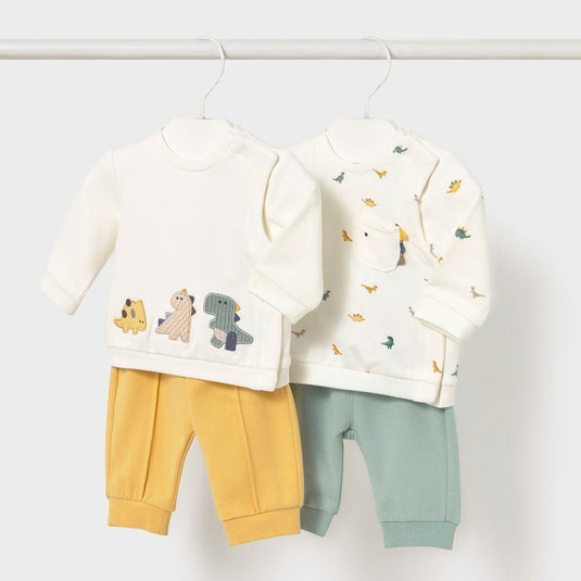 Conjunto 2pz buzo manga larga diseño dinosaurios, sudadera de manga larga, cuello redondo, pantalón largo deportivo para gran confort, cinturilla elástica - Mayoral
