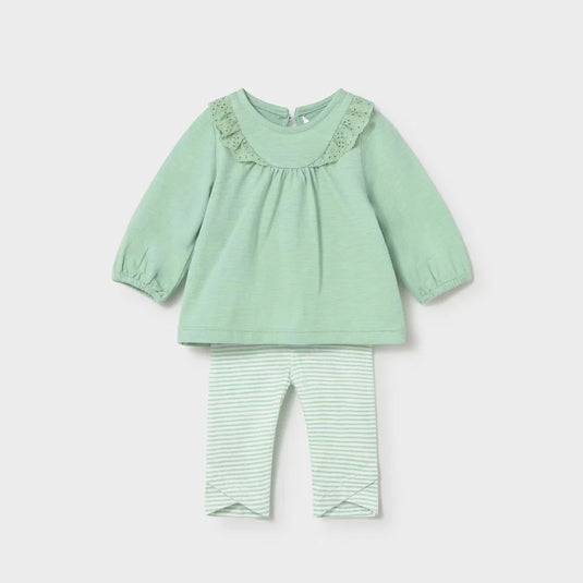 Conjunto 2pz blusa con pantalón color verde menta - Mayoral
