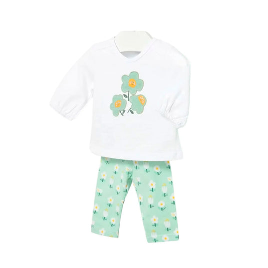 Conjunto 2pz blusa con pantalón color verde menta - Mayoral