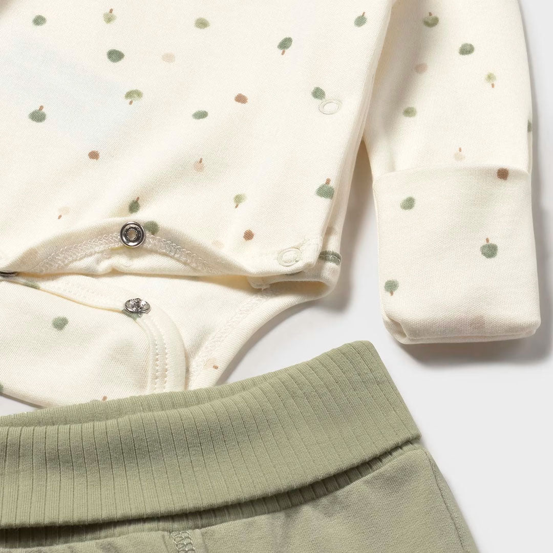 Conjunto 2pz mameluco manga larga para recién nacido, body de manga larga, botones a presión en la entrepierna para facilitar la puesta de la prenda, pantalón con cinturilla elástica - Mayoral