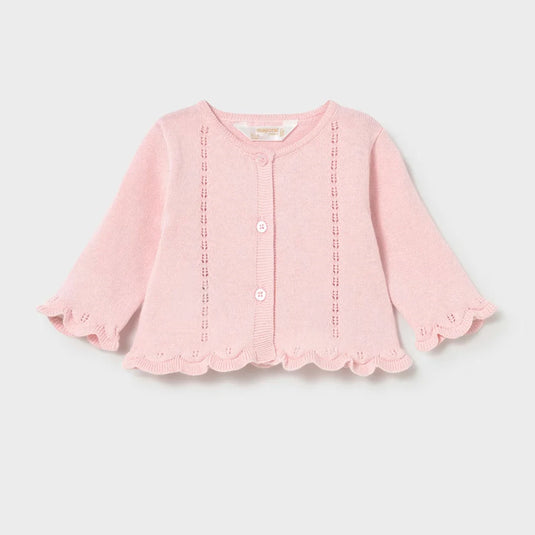 Conjunto buzo tejido rosa y cubrepañal con moño - Mayoral