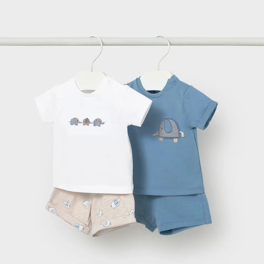 Conjunto manga corta con short estampado elefantes - Mayoral