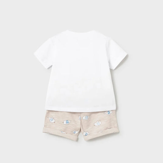 Conjunto manga corta con short estampado elefantes - Mayoral