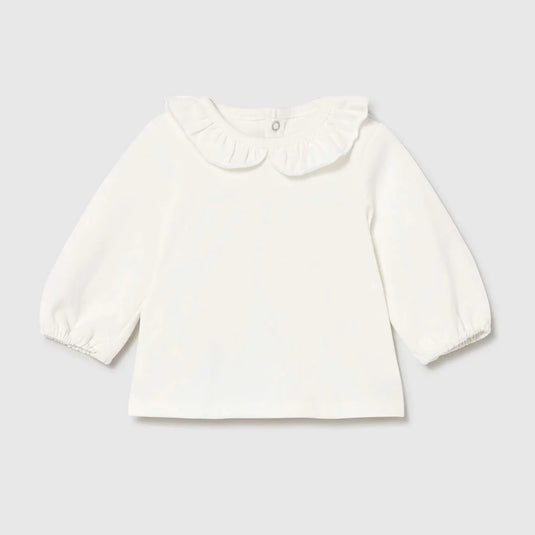 Conjunto 3pz tejido con overall para bebé, cuello redondo, cierre con botones en la parte delantera, cuello redondo con volante, diseño overall con tirantes - Mayoral