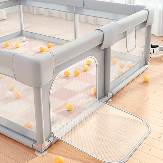 Corral de juegos y centro de actividades para bebés, parque de juegos infantil que incluye pelotas y agarraderas, con base antideslizante y malla transpirable