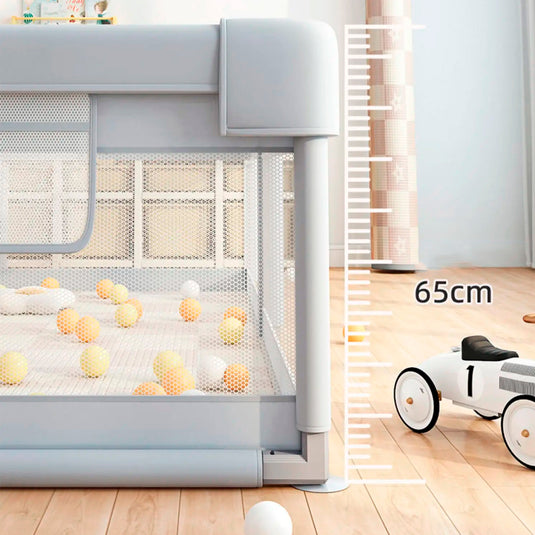 Corral de juegos y centro de actividades para bebés, parque de juegos infantil que incluye pelotas y agarraderas, con base antideslizante y malla transpirable