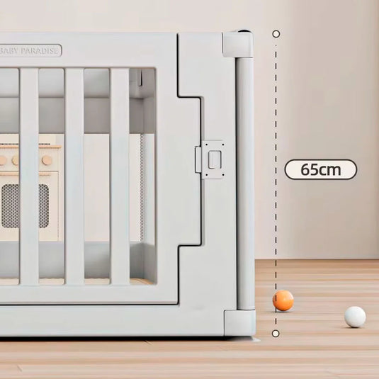 Corral de juego con puerta y malla estampado espacio, puerta con bloqueo de seguridad, de altura ideal para un juego seguro, base antideslizante, maya transpirable y visible a través de ella