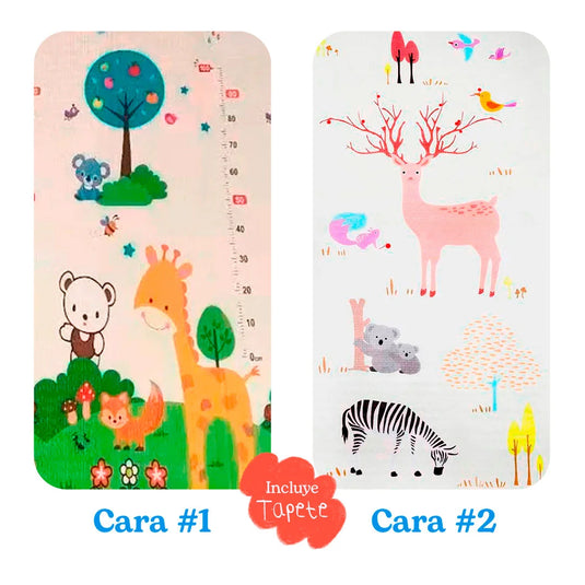 Corral de juego color gris con tapete didáctico de dobleces, hecho en material resistente, con laterales en malla, puerta con cierre para facilitar el ingreso, incluye pelotitas y dos agarraderas