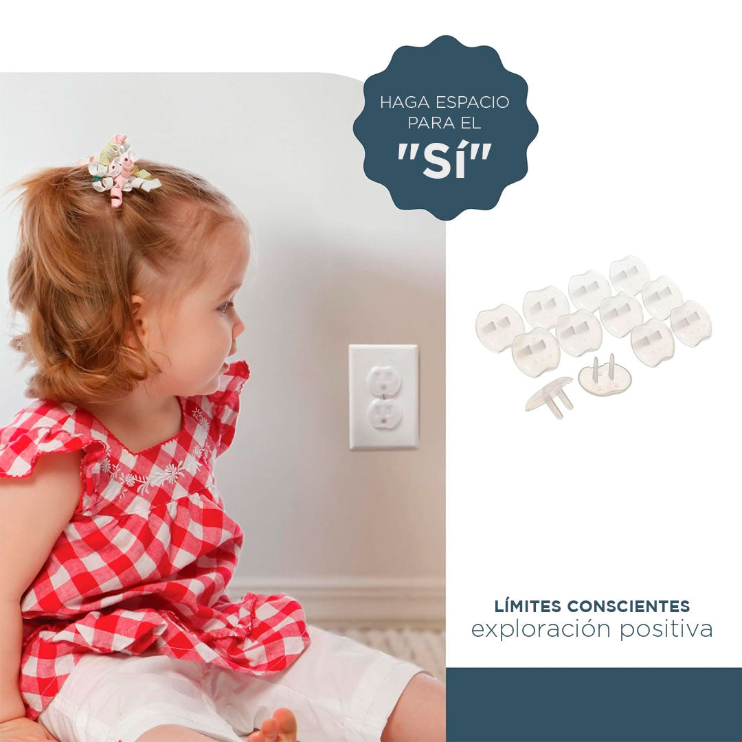 Paquete x12 cubiertas protectoras para enchufes, de instalación fácil y rápida, hecho en plástico resistente y duradero, de color traslucido para no llamar la atención del bebé - DreamBaby