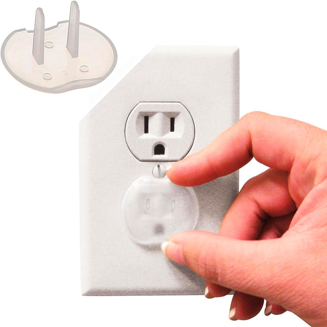 Paquete x12 cubiertas protectoras para enchufes, de instalación fácil y rápida, hecho en plástico resistente y duradero, de color traslucido para no llamar la atención del bebé - DreamBaby