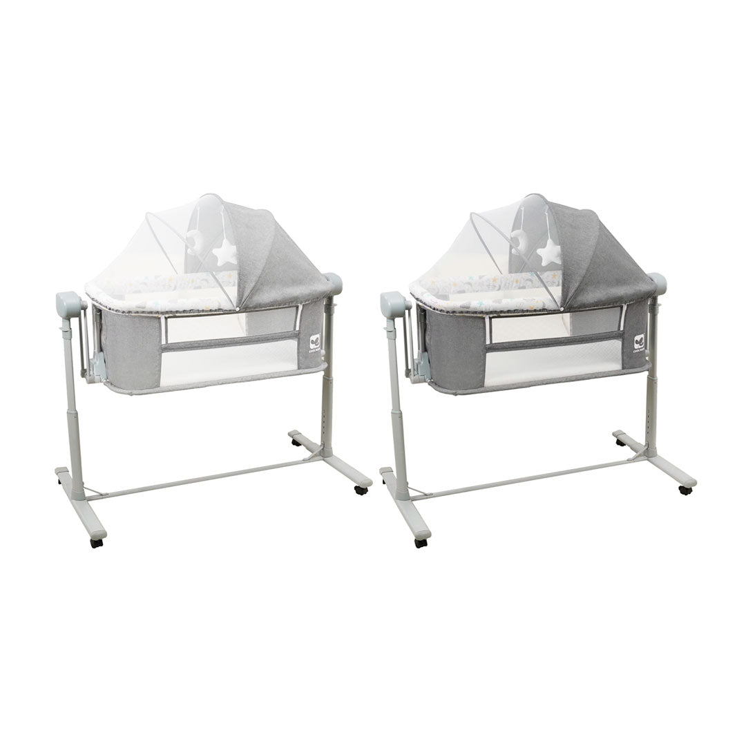 Cuna colecho eléctrica multifuncional con Bluetooth, con altura graduable, ajuste de balanceo por medio de control o panel digital, temporizador, modo corral - CoolBaby