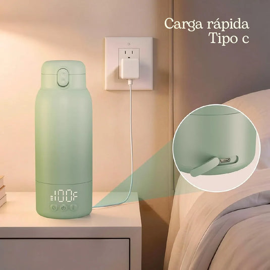 Calentador portátil de teteros e inalámbrico, calienta leche materna en 5 minutos, batería de 10.000 mAh para hasta 8 teteros por carga, capacidad de 17oz, interior en acero inoxidable 316L