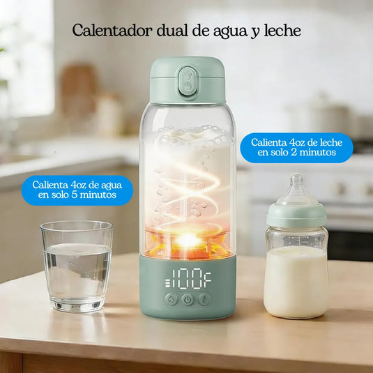 Calentador portátil de teteros e inalámbrico, calienta leche materna en 5 minutos, batería de 10.000 mAh para hasta 8 teteros por carga, capacidad de 17oz, interior en acero inoxidable 316L