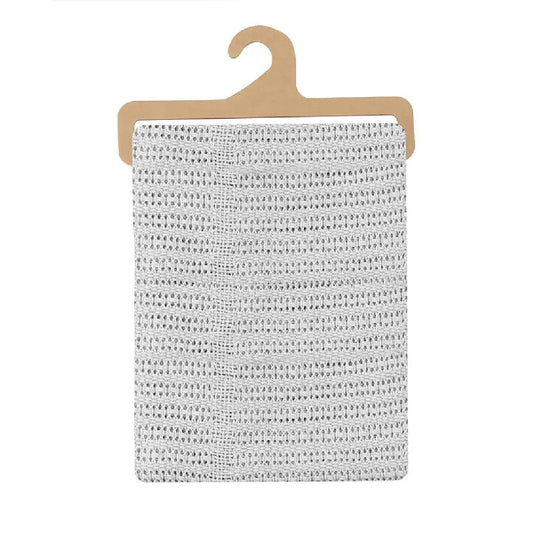 Cobija de tejido calado de algodón para bebé, transpirable y reguladora de temperatura, ideal para todas las estaciones.