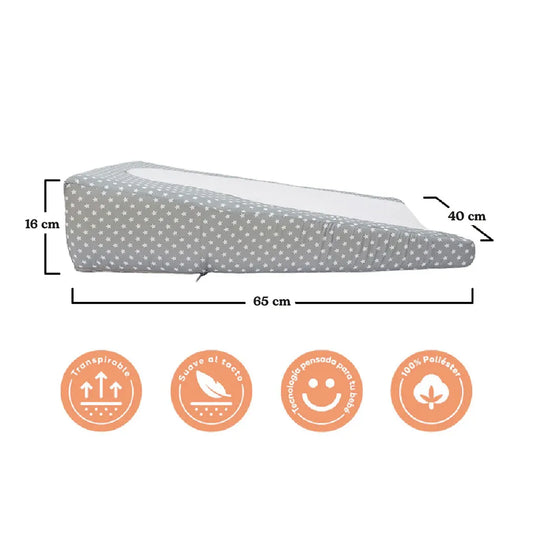 Cojín antirreflujo para bebé con inclinación ergonómica, forro antifluido removible y lavable, ligero y portátil - Nubba