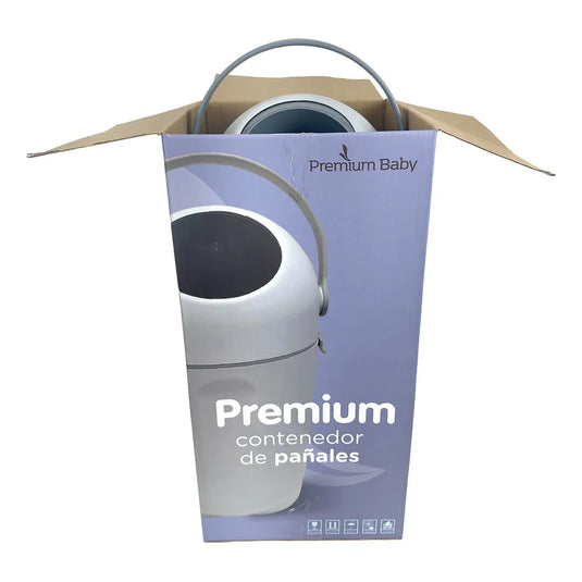 Contenedor de pañales antiolor para bebé, con sistema de sellado hermético, compatible con bolsas de basura comunes, disponible en varios colores - Premium Baby