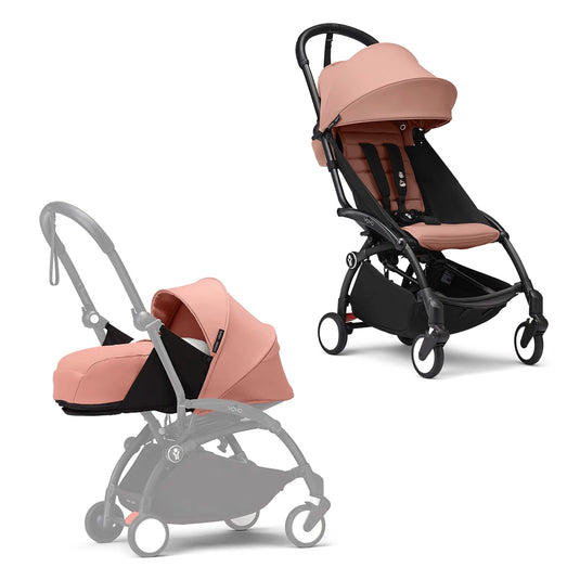 Coche de paseo Stokke YOYO3 Combo con moisés para recién nacido + asiento convertible, chasis de aluminio ultraligero y arnés de 5 puntos, desde el nacimiento hasta los 4 años - Stokke