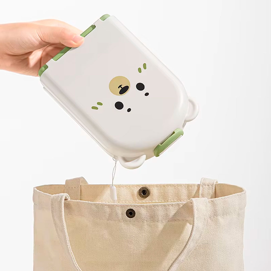 Juego de cepillos lavateteros portátil en estuche de osito, kit de limpieza de biberones, accesorios y vasos, hechos en silicona grado alimenticio, de tamaño compacto fácil de transportar