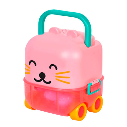 Estuche de sonajeros 5pz Caritas de Animales, con rascaencias, hechos en silicona de grado alimenticio y plástico ABS sin BPA, estuche con luces y melodías