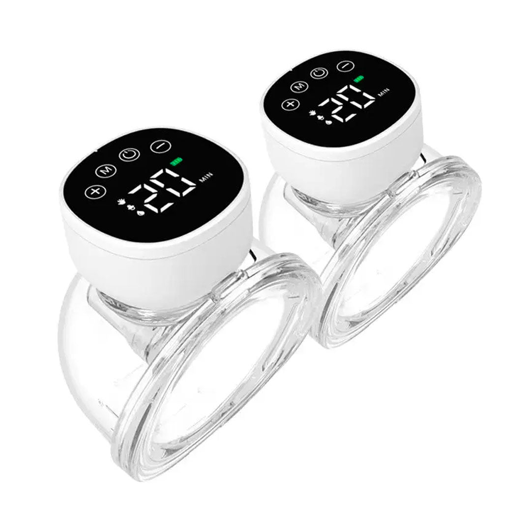 Extractor de leche eléctrico doble manos libres, con pantalla digital LED, con 3 modos de succión y 9 niveles de fuerza, copa en silicona grado alimenticio, de capacidad de 6oz o 180ml