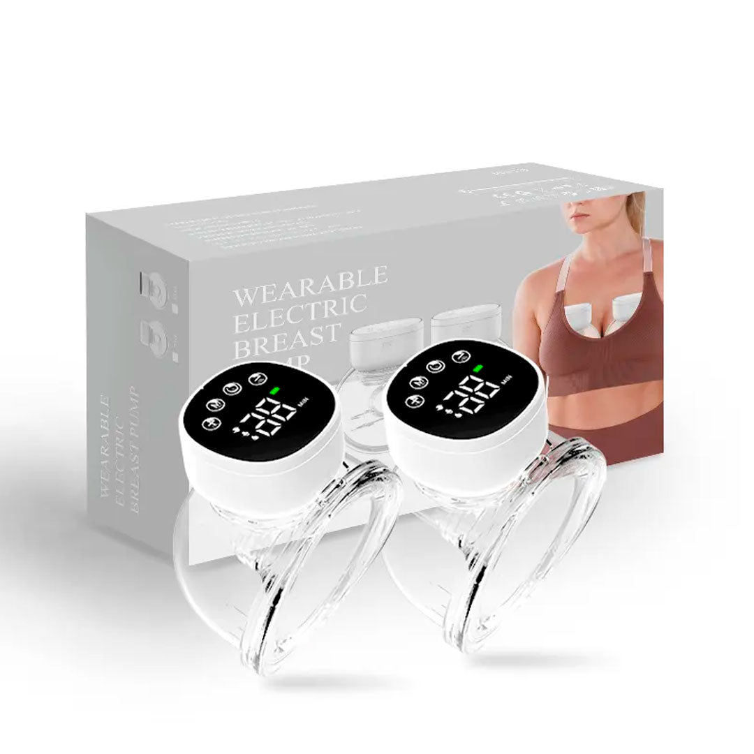 Extractor de leche eléctrico doble manos libres, con pantalla digital LED, con 3 modos de succión y 9 niveles de fuerza, copa en silicona grado alimenticio, de capacidad de 6oz o 180ml