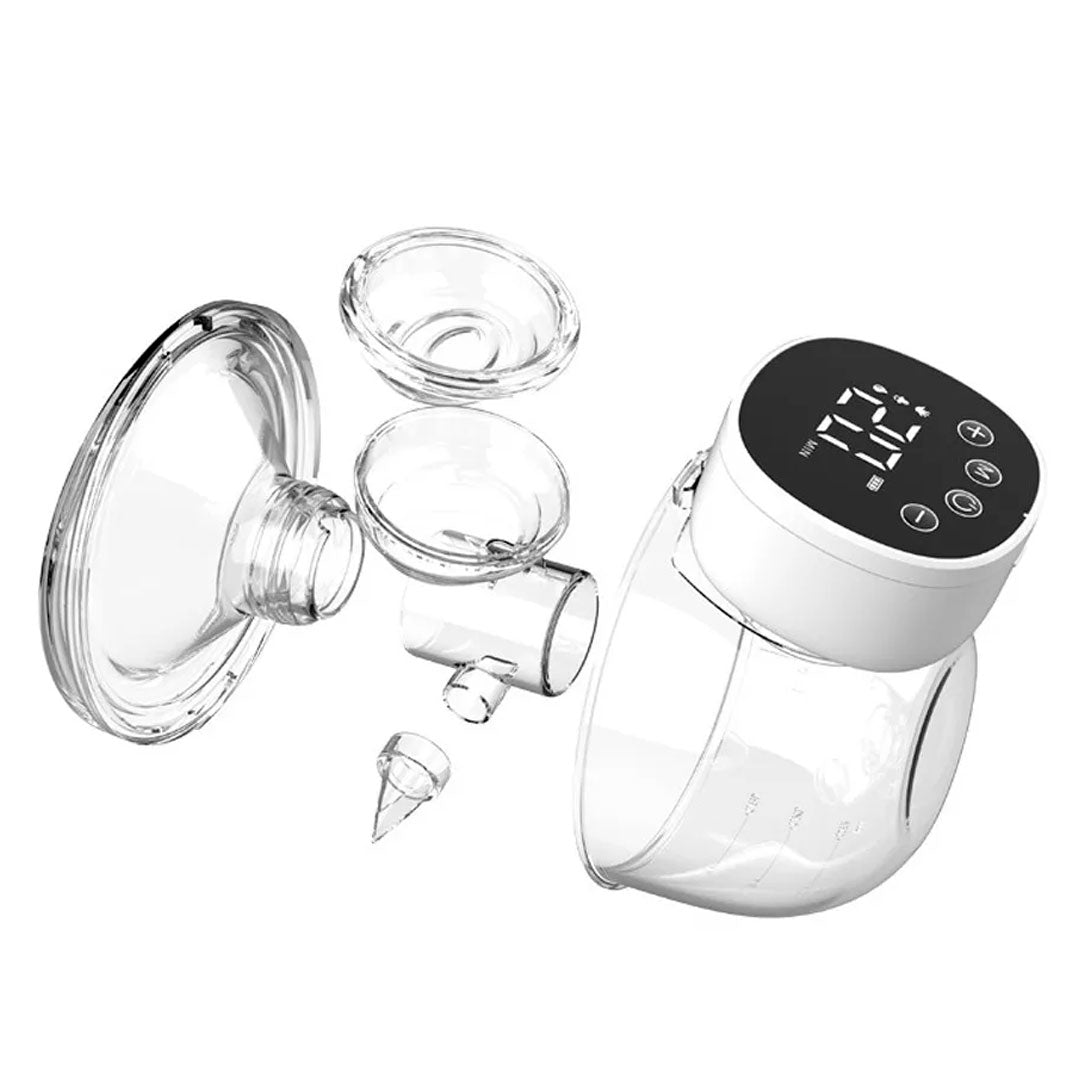 Extractor de leche eléctrico doble manos libres, con pantalla digital LED, con 3 modos de succión y 9 niveles de fuerza, copa en silicona grado alimenticio, de capacidad de 6oz o 180ml
