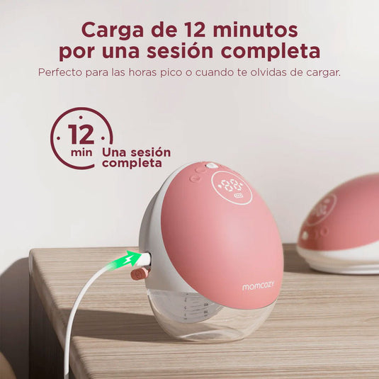 Extractor de leche doble Mobile Flow manos libres, control mediante la app M9, multimodos personalizables, tamaño y peso compacto - Momcozy
