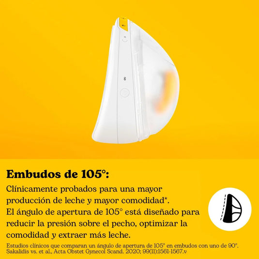 Extractor eléctrico de leche portátil Magic InBra™, comodidad y rendimiento excepcionales, última generación, forma anatómica para un ajuste cómodo, extraer hasta un 11,8 % más de leche, conectividad por medio de aplicación - Medela