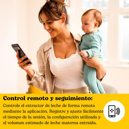 Extractor eléctrico de leche portátil Magic InBra™, comodidad y rendimiento excepcionales, última generación, forma anatómica para un ajuste cómodo, extraer hasta un 11,8 % más de leche, conectividad por medio de aplicación - Medela