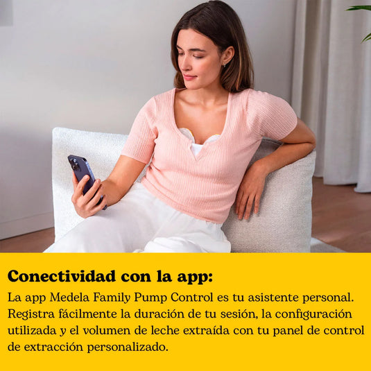 Extractor eléctrico de leche portátil Magic InBra™, comodidad y rendimiento excepcionales, última generación, forma anatómica para un ajuste cómodo, extraer hasta un 11,8 % más de leche, conectividad por medio de aplicación - Medela
