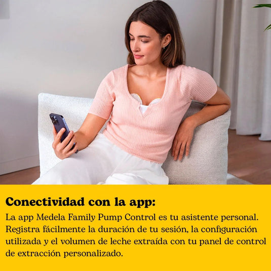 Extractor eléctrico de leche portátil Magic InBra™, comodidad y rendimiento excepcionales, última generación, forma anatómica para un ajuste cómodo, extraer hasta un 11,8 % más de leche, conectividad por medio de aplicación - Medela
