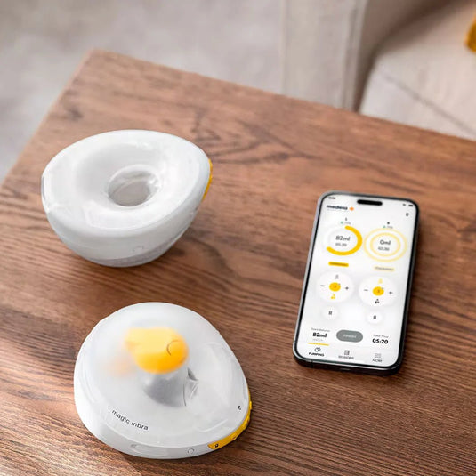 Extractor eléctrico de leche portátil Magic InBra™, comodidad y rendimiento excepcionales, última generación, forma anatómica para un ajuste cómodo, extraer hasta un 11,8 % más de leche, conectividad por medio de aplicación - Medela