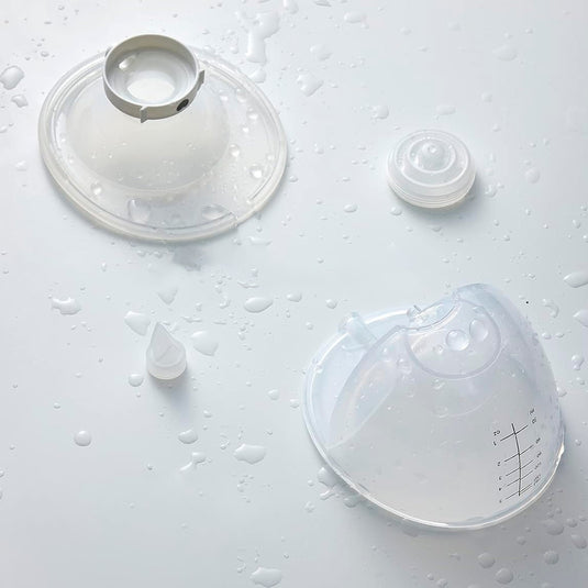 Extractor de leche materna manos libres vM5, doble copa, ajustable a 3 modos de succión y 9 niveles de potencia, de poco peso, de tamaño compacto, concepto "Baby Mouth" - Momcozy