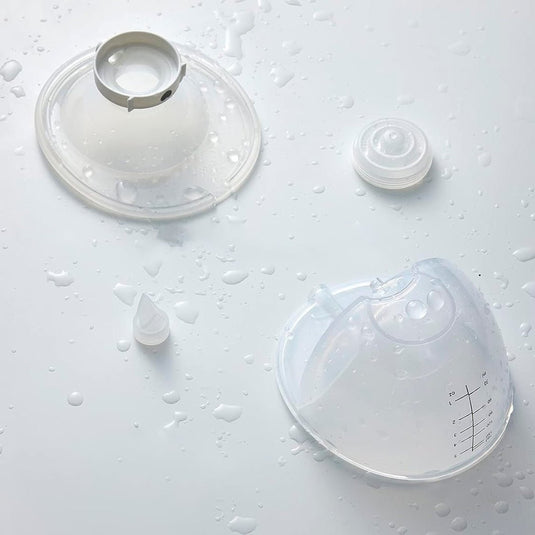 Extractor de leche materna manos libres vM5, doble copa, ajustable a 3 modos de succión y 9 niveles de potencia, de poco peso, de tamaño compacto, concepto "Baby Mouth" - Momcozy