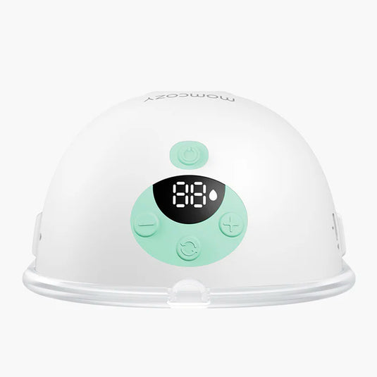 Extractor de leche materna manos libres vM5, doble copa, ajustable a 3 modos de succión y 9 niveles de potencia, de poco peso, de tamaño compacto, concepto "Baby Mouth" - Momcozy