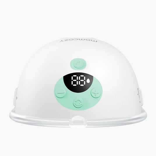 Extractor de leche materna manos libres vM5, doble copa, ajustable a 3 modos de succión y 9 niveles de potencia, de poco peso, de tamaño compacto, concepto "Baby Mouth" - Momcozy