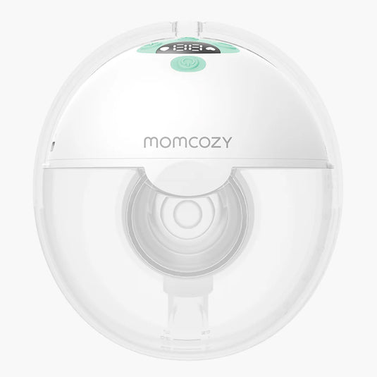 Extractor de leche materna manos libres vM5, doble copa, ajustable a 3 modos de succión y 9 niveles de potencia, de poco peso, de tamaño compacto, concepto "Baby Mouth" - Momcozy