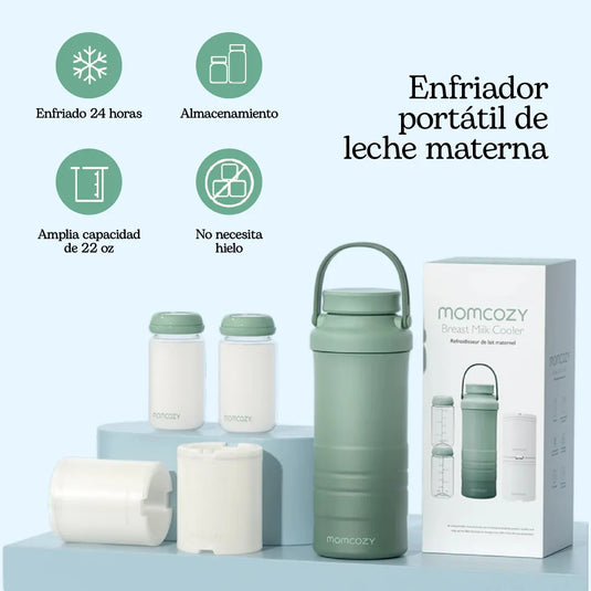 Enfriador portátil de leche materna con tecnología de enfriamiento 360°, capacidad de 22oz, mantiene la leche fría por más de 24 horas, libre de BPA - Momcozy