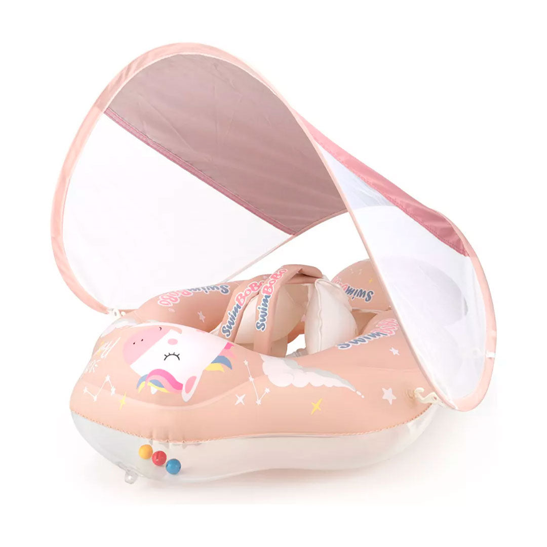 Flotador inflable con protector solar, con arnés de seguridad, diseño antivuelco, ergonómico en posición de nado de de 40°