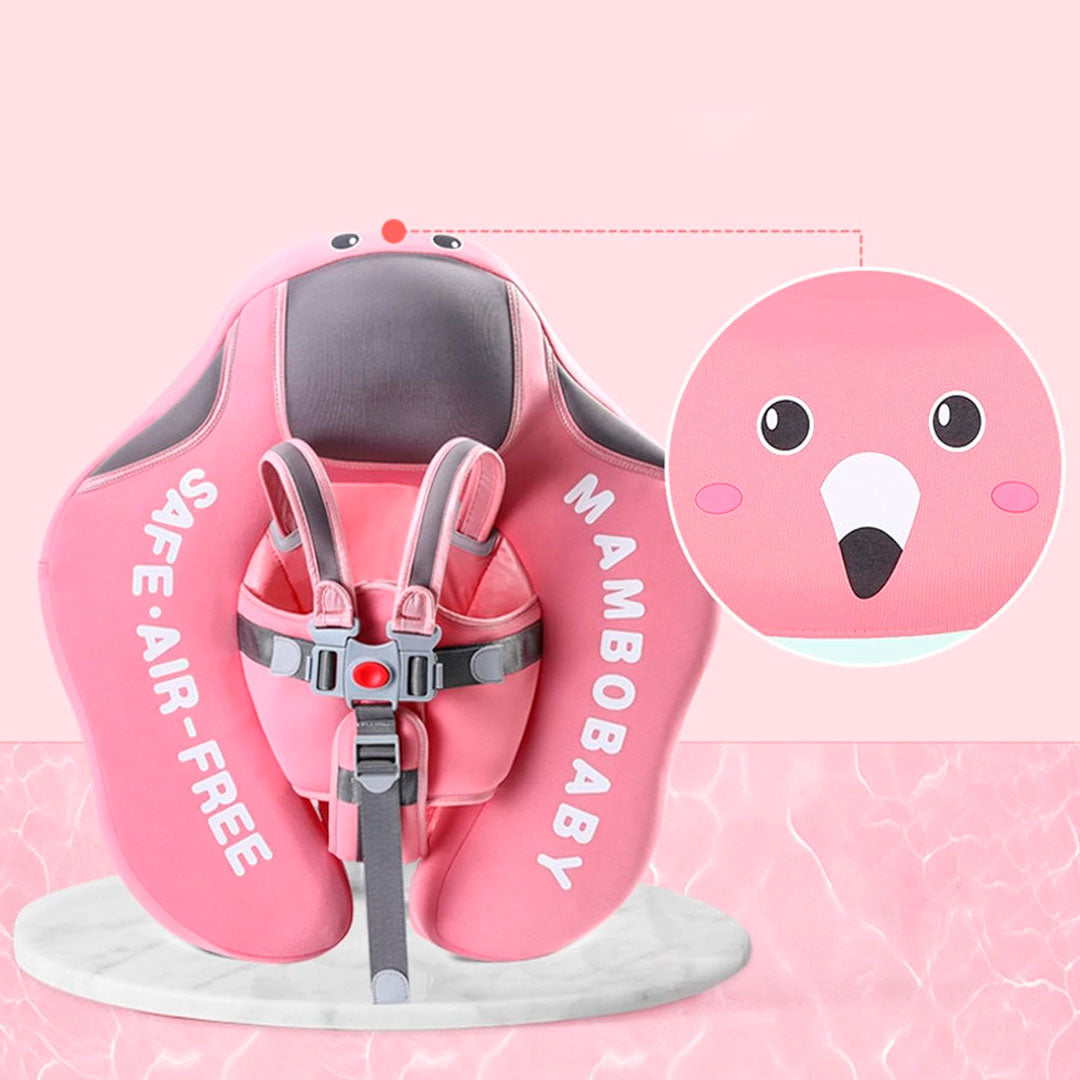 Flotador con arnés y carita para bebés, flotador de natación para bebés acostados de 3 a 24 meses, diseño no inflable, completamente sellado para nadar sin aire de forma segura