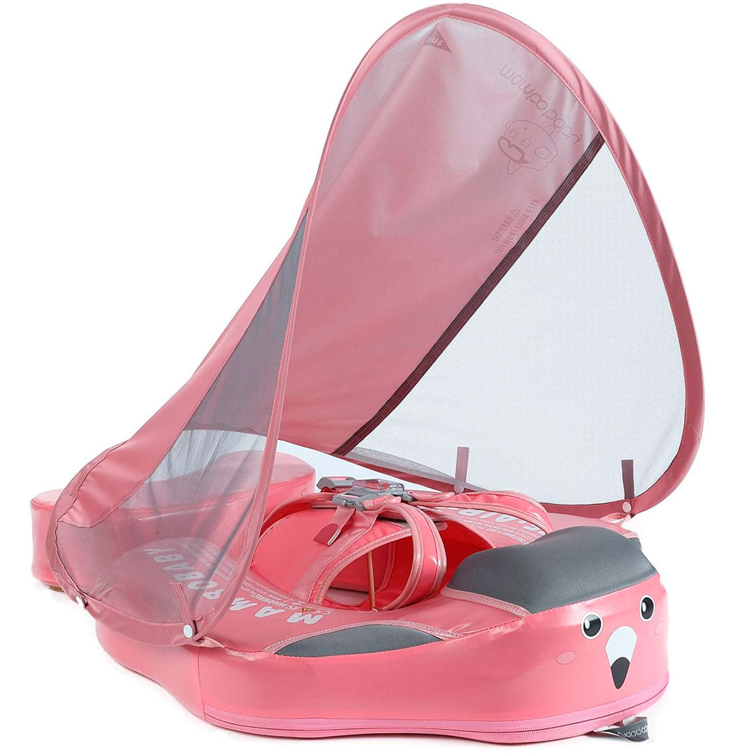 Flotador con arnés y carita para bebés, flotador de natación para bebés acostados de 3 a 24 meses, diseño no inflable, completamente sellado para nadar sin aire de forma segura