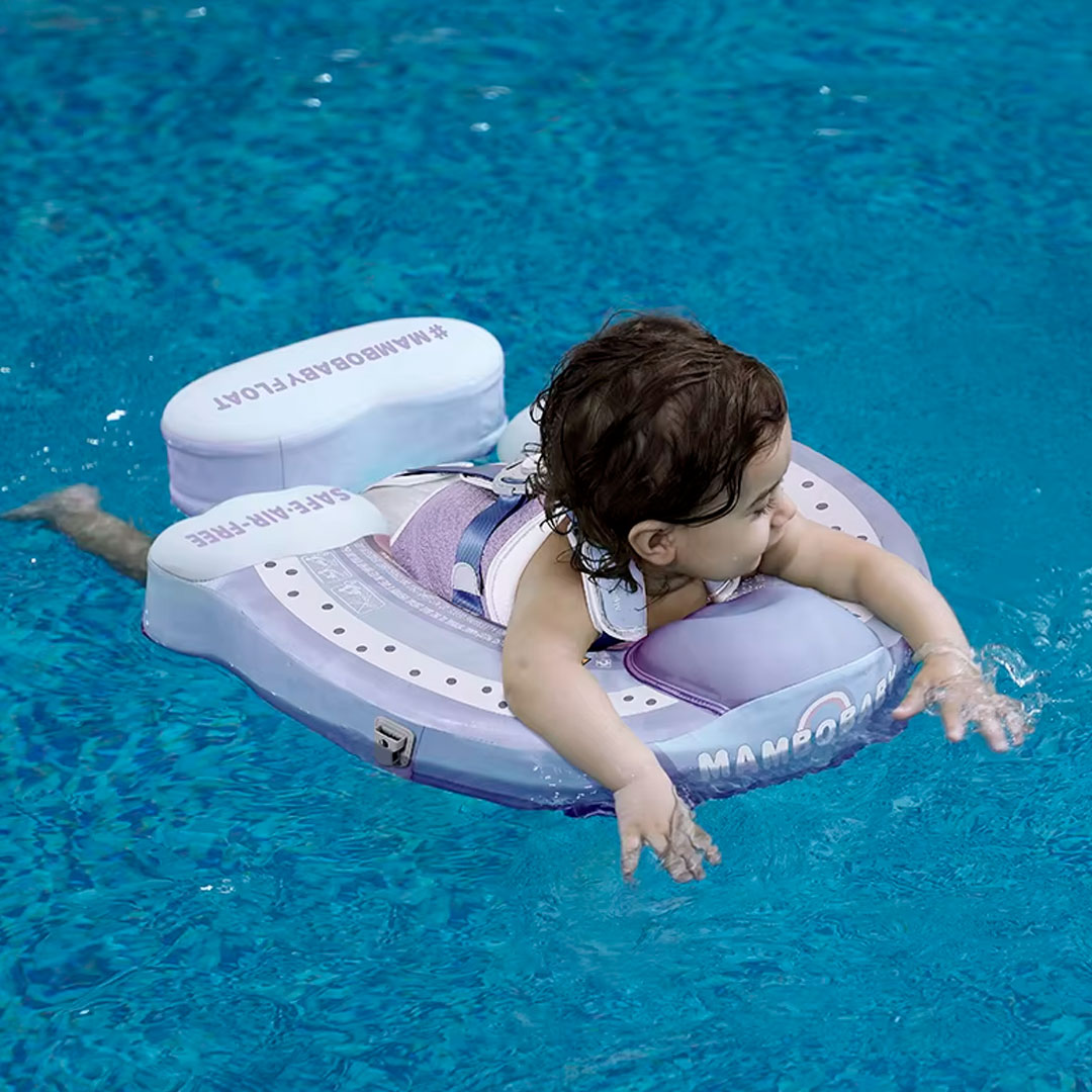 Flotador no inflable con dosel y apoyos de natación, antipinchazos, hebilla de seguridad, toldo antisol extraíble, dos posiciones para nadar - Mambobaby