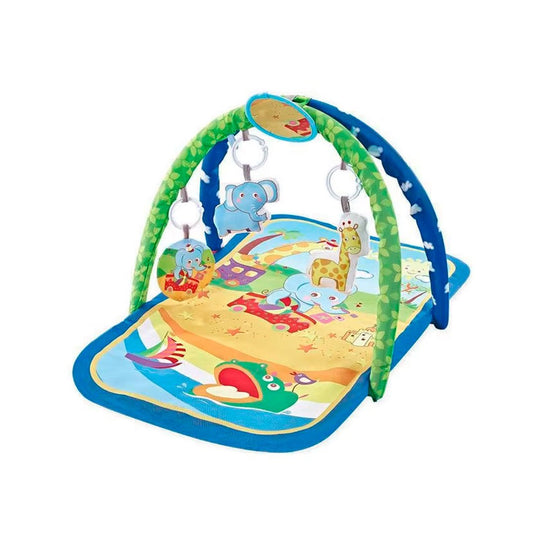 Gimnasio didáctico con tapete acolchado para bebé, con móviles de diseño de animales, colorido para llamar la atención del bebé, con espejo para una estimulación sensorial temprana