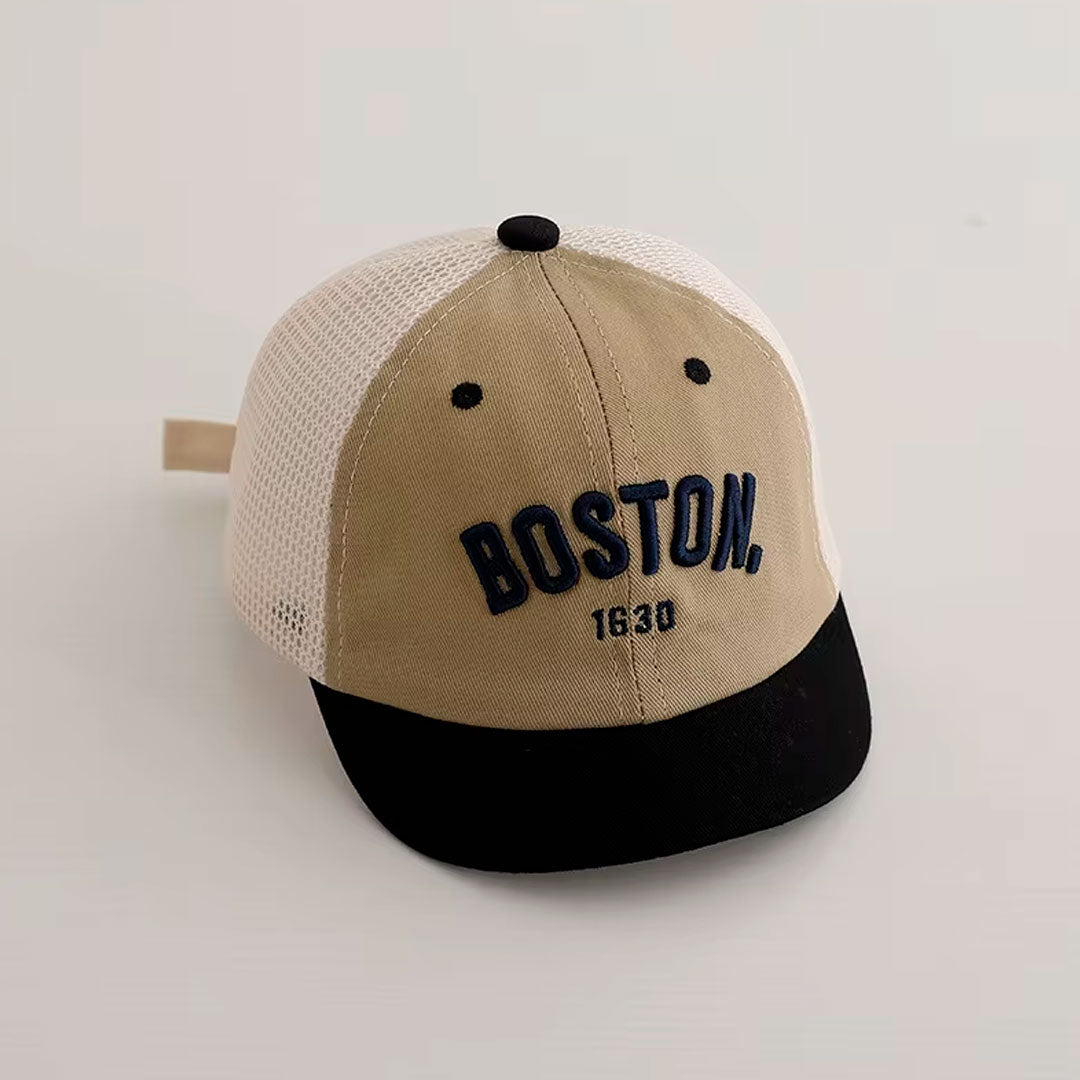 Gorra Boston 1930 estilo beisbol para bebé, correa de ajuste, en malla, material cómodo y resistente, transpirable para uso diario y viajes