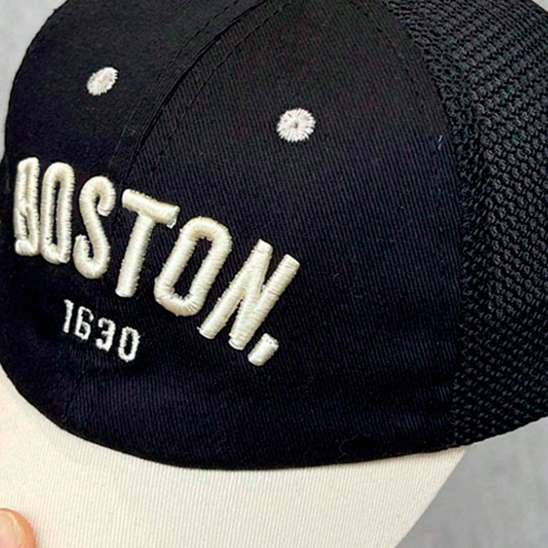 Gorra Boston 1930 estilo beisbol para bebé, correa de ajuste, en malla, material cómodo y resistente, transpirable para uso diario y viajes