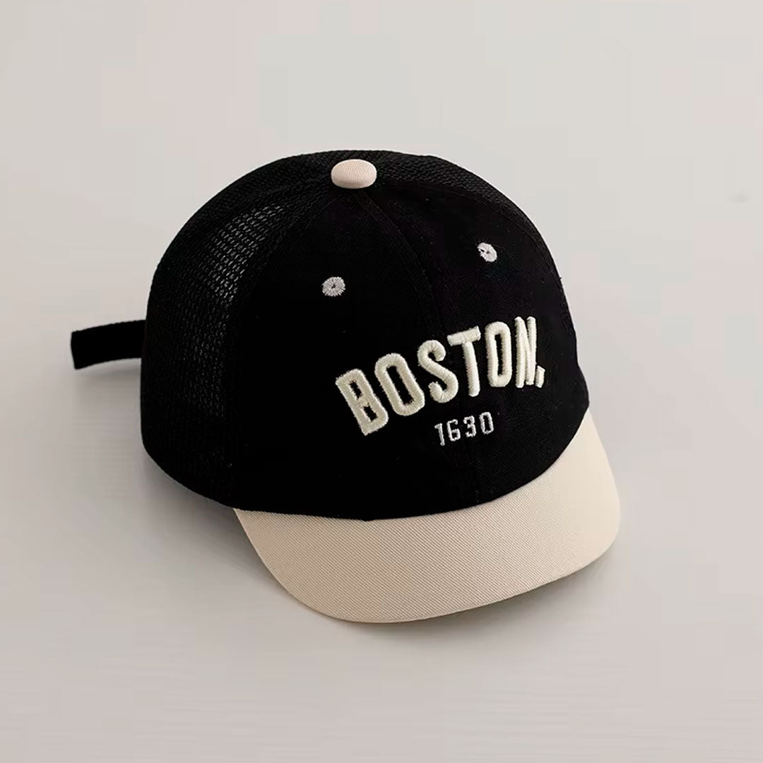 Gorra Boston 1930 estilo beisbol para bebé, correa de ajuste, en malla, material cómodo y resistente, transpirable para uso diario y viajes