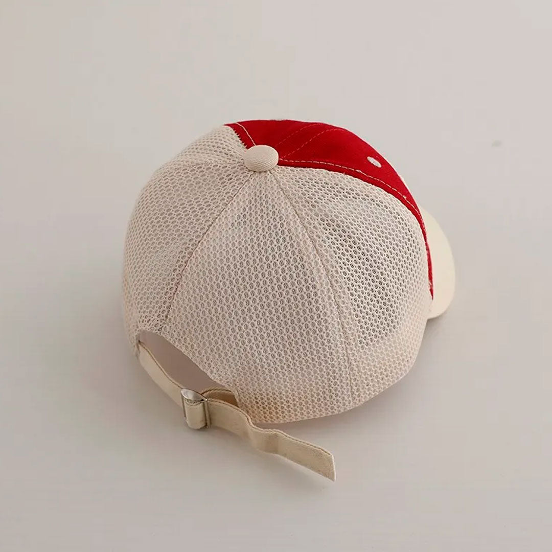 Gorra Boston 1930 estilo beisbol para bebé, correa de ajuste, en malla, material cómodo y resistente, transpirable para uso diario y viajes
