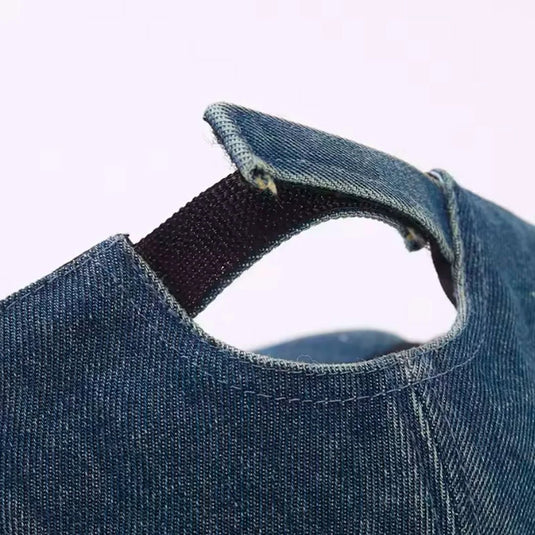 Gorra Boston 1630 estilo denim para bebé, con visera para el sol, detalle bordado de Boston, con correa trasera ajustable, diseño casual ideal para el día a día