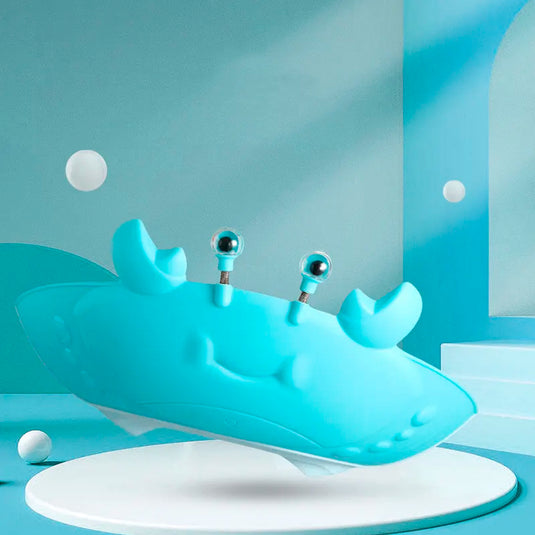 Gorro protector de cangrejo para baño, cubre ojos y oídos a la hora del baño, divertidos colores y forma, ajustable con correa, hecho en material resístete hipoalergénico